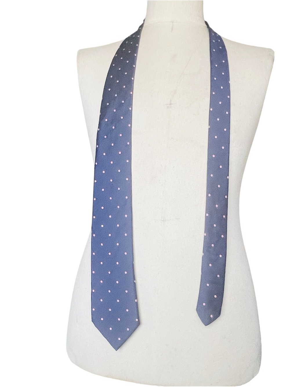 Pierre Cardin 100% Silk Tie Purple Pink Polka Dots Office Intern Retro Vintage